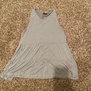 Boutique brand white and grey striped tank